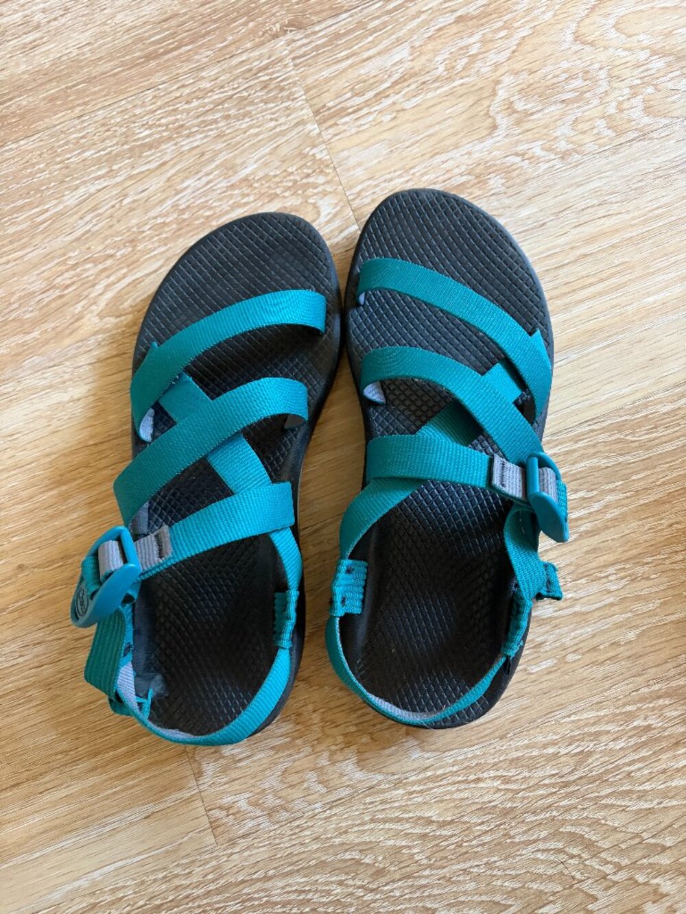 Chaco Mega Z/1 Wide Strap Classic Teal Gray Sport Sandals 9W